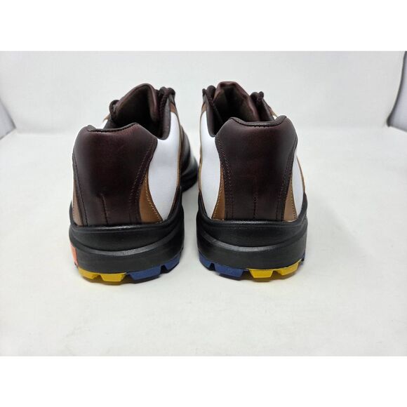 FOOTJOY SOFTJOYS BROWN WHITE LEATHER GOLF SHOES SPIKELESS MENS 9.5 M EUC - Picture 2 of 8